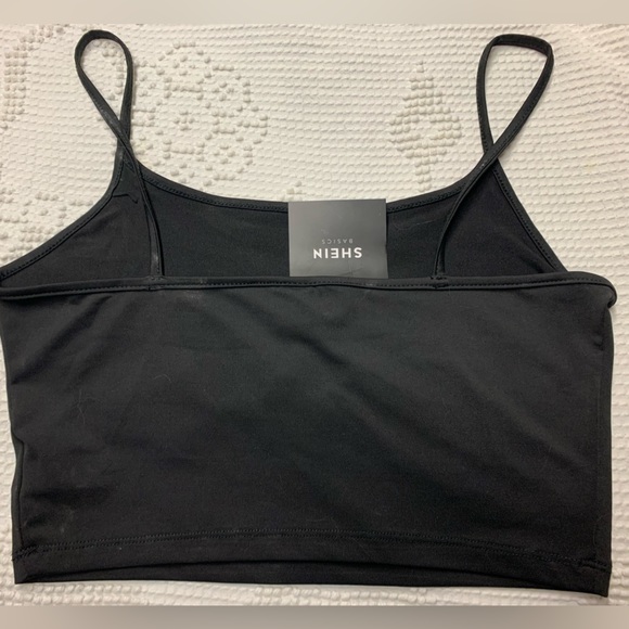 Shein Black Basics Cropped Tank Top - Picture 2 of 2